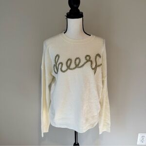 NWT “CHEERS”! Adorable cream sweater perfect for the holidays!🥂